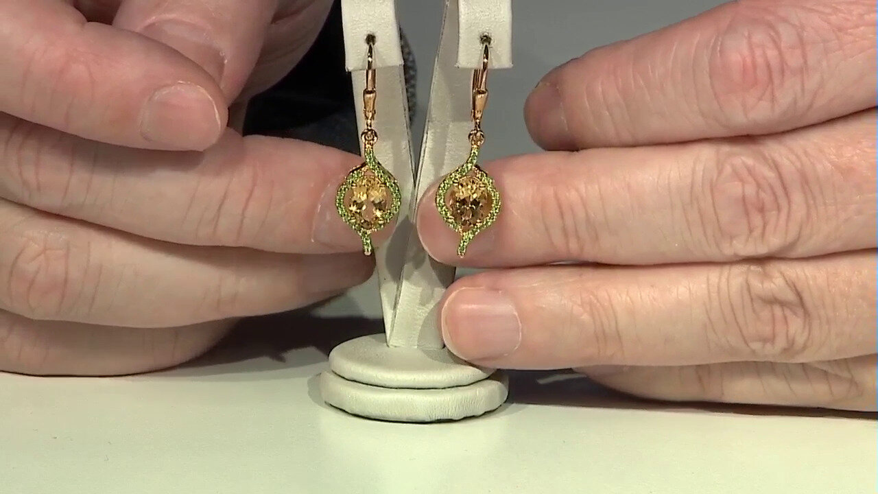 Video Yellow Beryl Silver Earrings