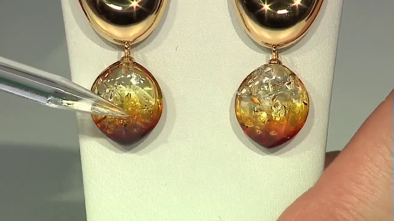 Video Sunrise Baltic Amber Silver Earrings (dagen)