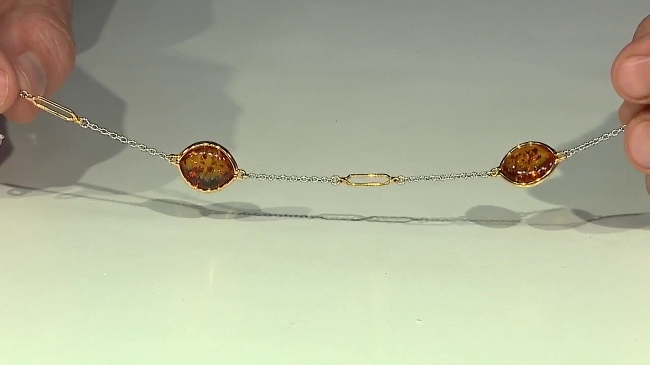 Video Cognac Baltic Amber Silver Bracelet (dagen)