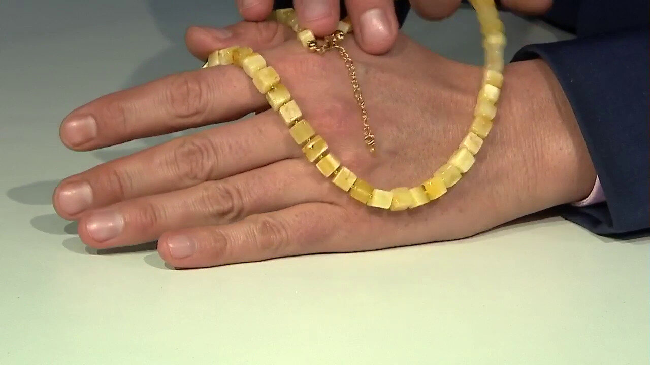 Video Milky Baltic Amber Silver Necklace (dagen)