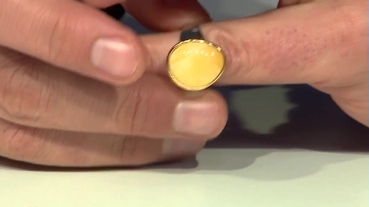 Video Milky Baltic Amber Silver Ring (dagen)