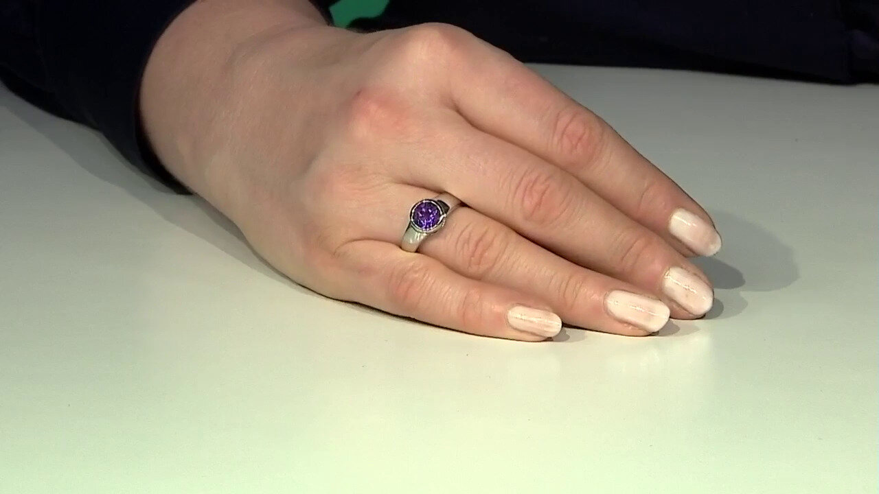 Video Siberian Amethyst Silver Ring