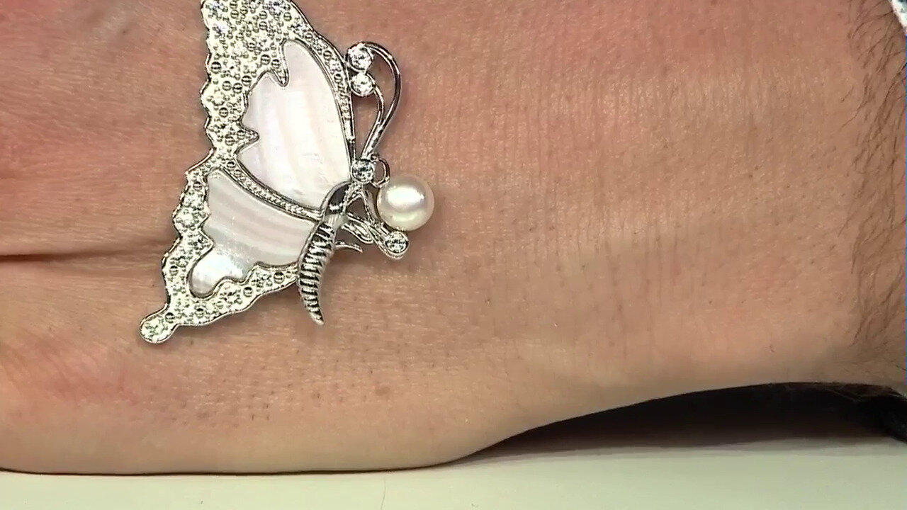 Video Mother of Pearl Silver Necklace (Dallas Prince Designs)