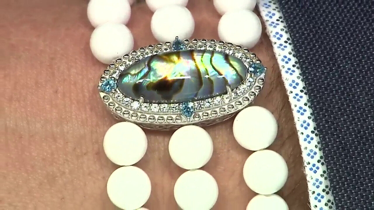 Video Abalone Shell Silver Bracelet (Dallas Prince Designs)