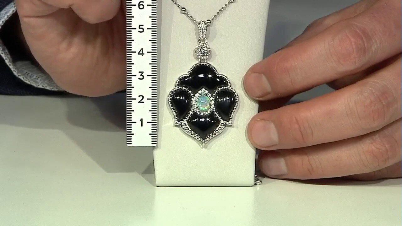 Video Black Agate Silver Necklace (Dallas Prince Designs)