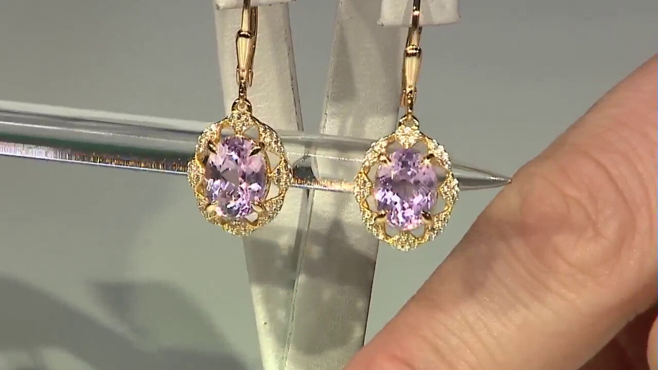 Video Kunzite Silver Earrings