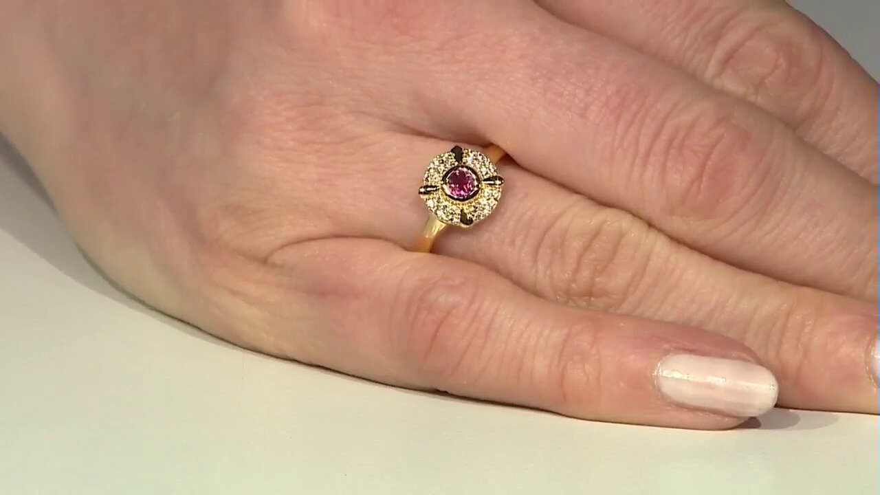 Video Nigerian Pink Tourmaline Silver Ring