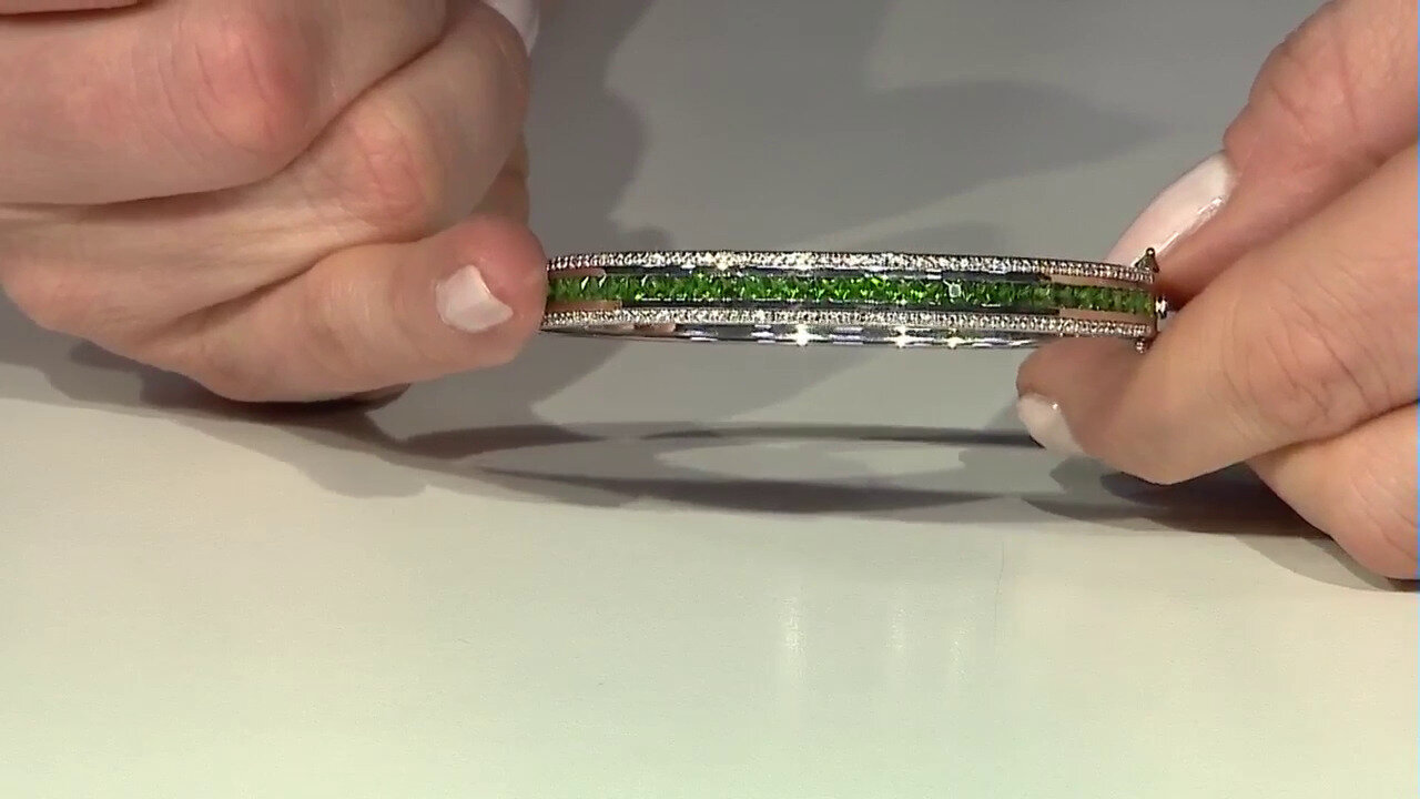 Video Bracelet en argent et Diopside de Russie