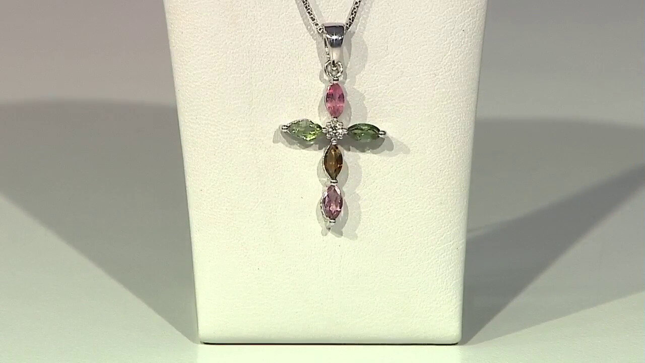 Video Fancy Tourmaline Silver Pendant