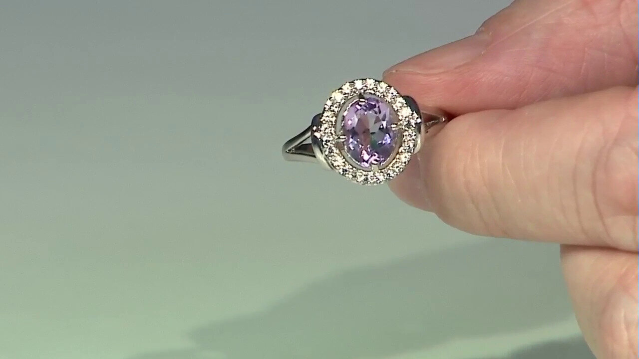 Video Zilveren ring met een lavendel amethist