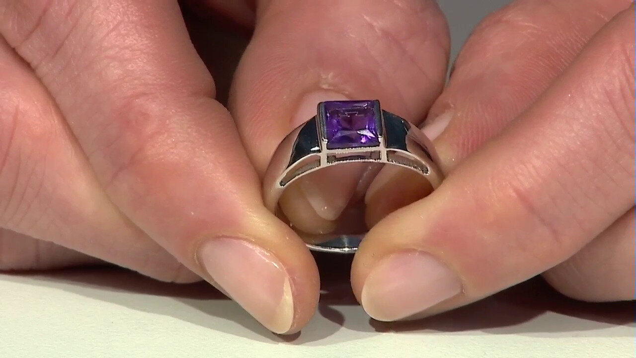 Video Zambian Amethyst Silver Ring