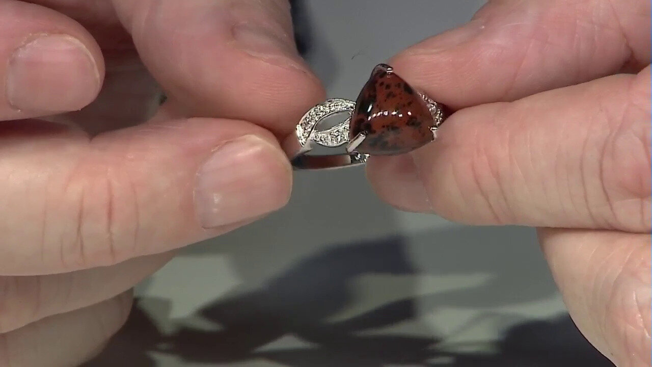 Video Mahogany Obsidian Silver Ring