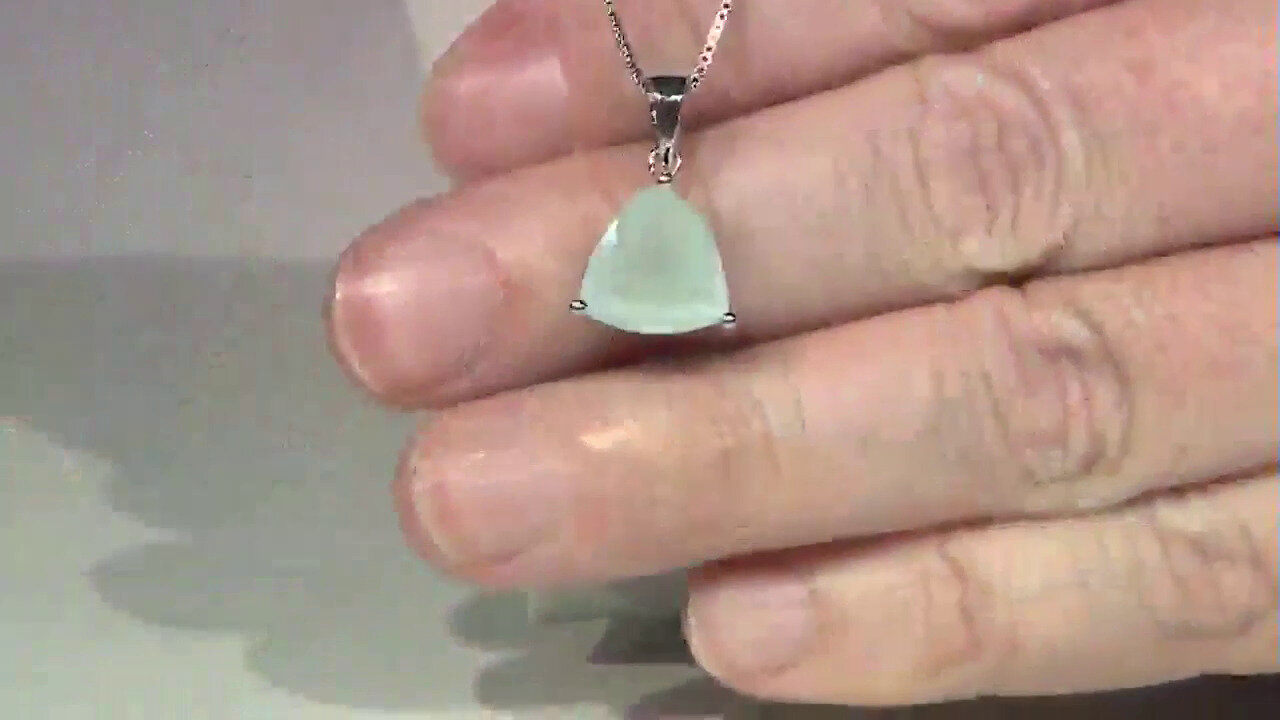 Video Aqua Chalcedony Silver Pendant