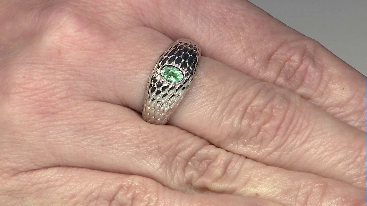 Video Russian Emerald Silver Ring (SAELOCANA)