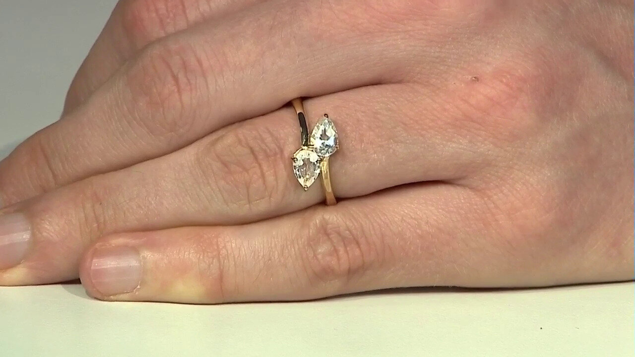 Video White Topaz Silver Ring