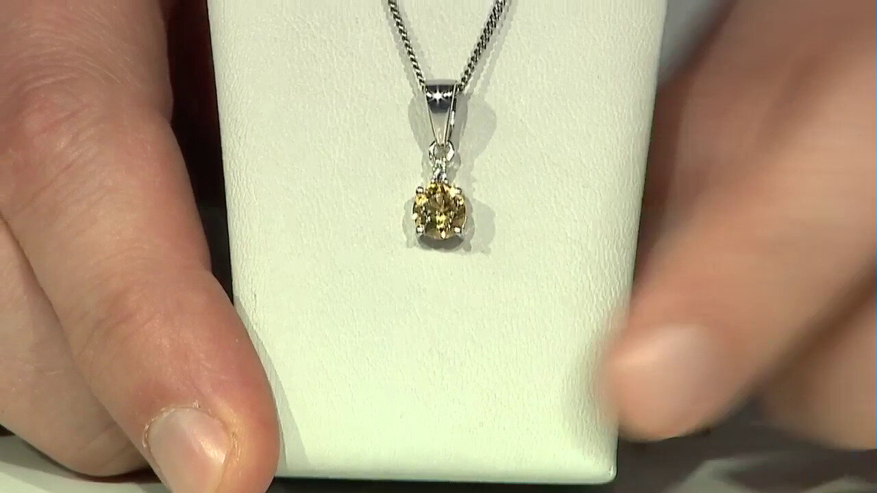 Video Pendentif en argent et Béryl jaune