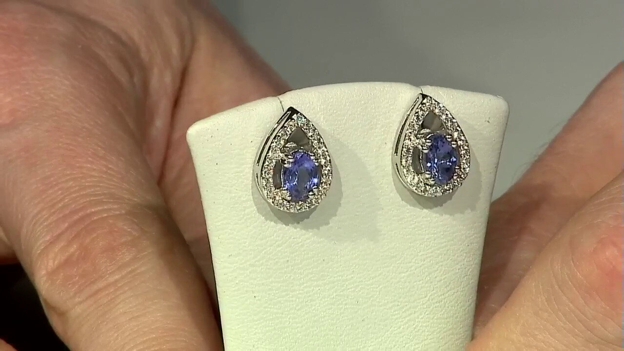 Video Tanzanite Silver Earrings