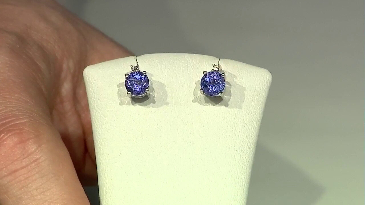 Video Tanzanite Silver Earrings