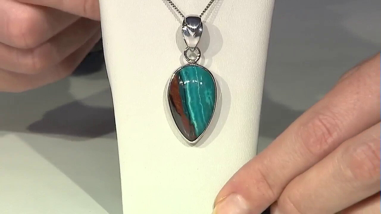 Video Blue Atacama Opal Silver Pendant