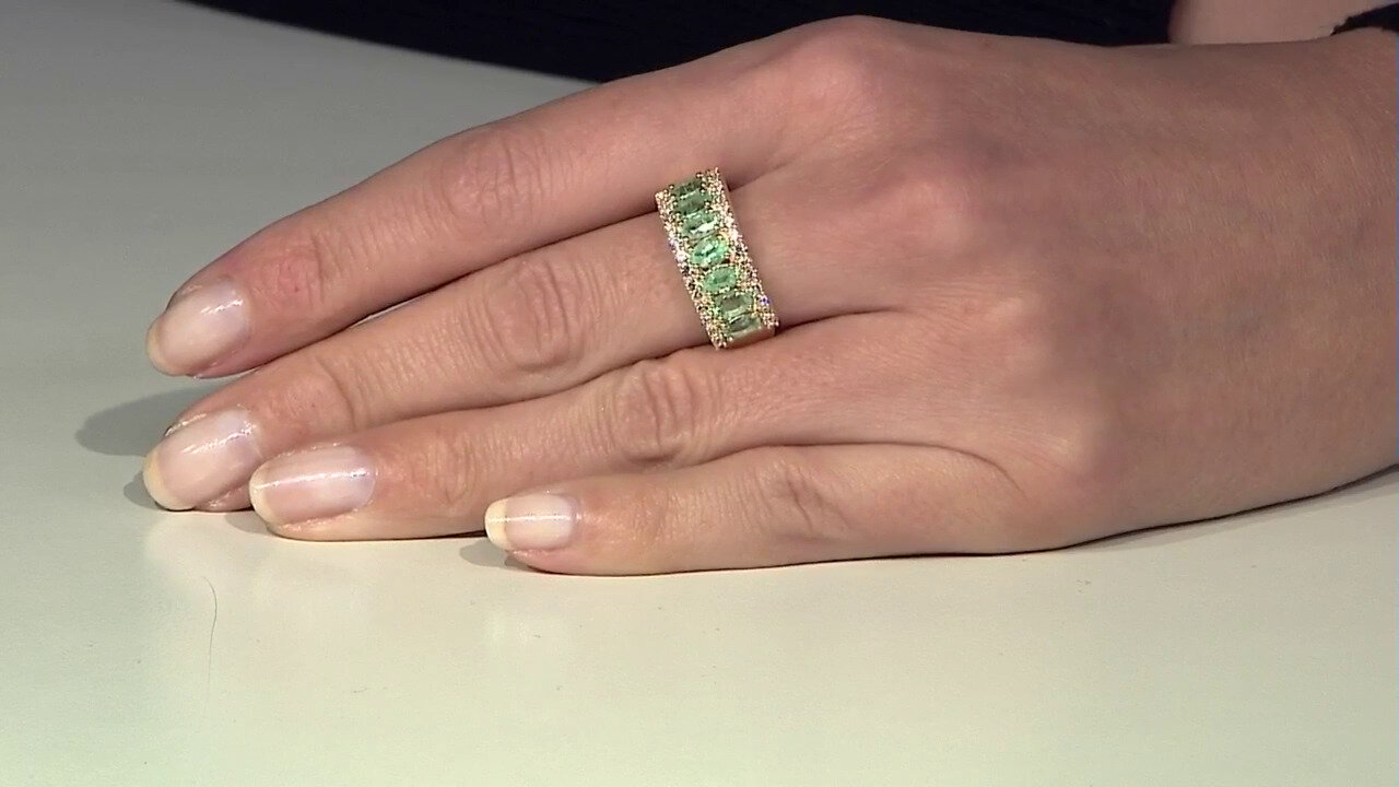 Video Kolumbianischer Smaragd-Goldring