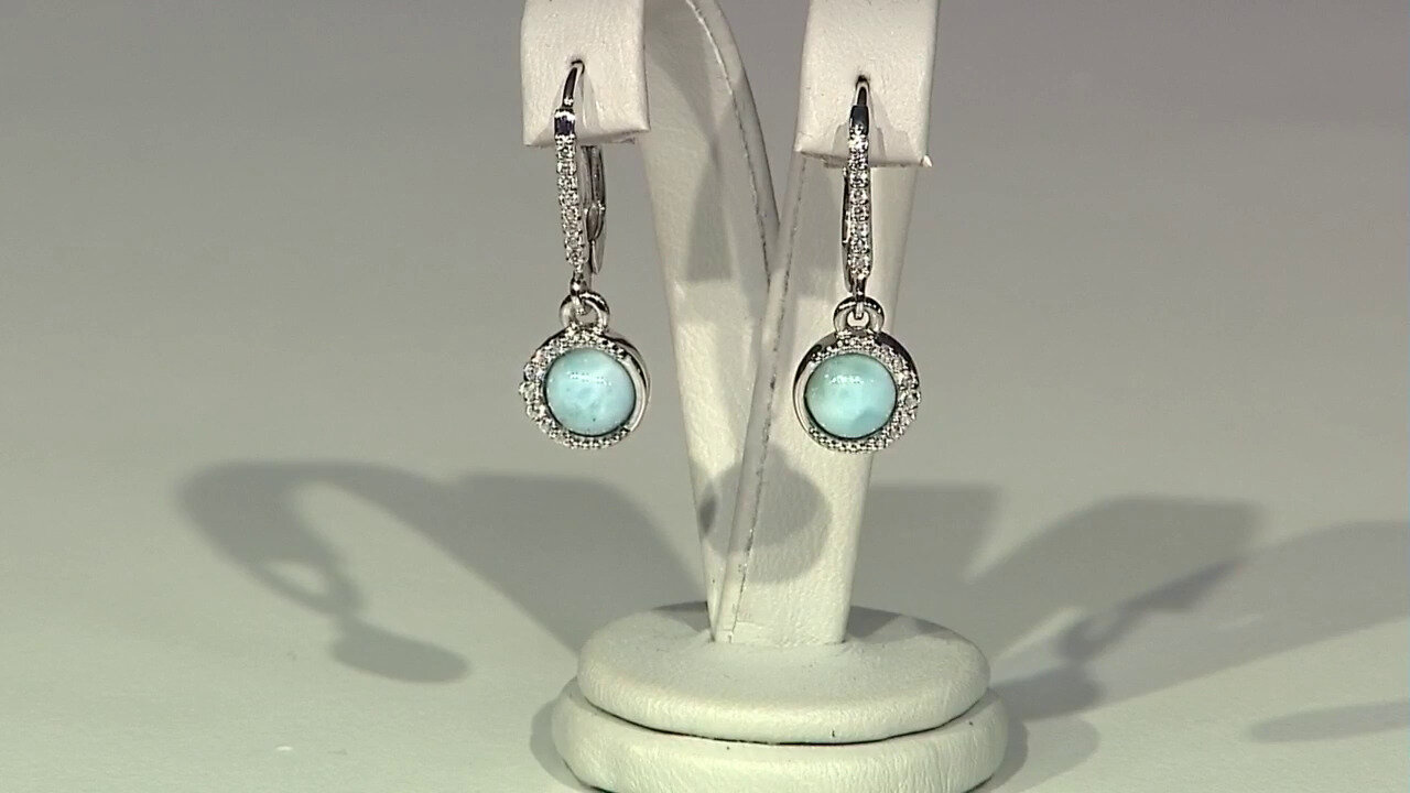 Video Boucles d'oreilles en argent et Larimar