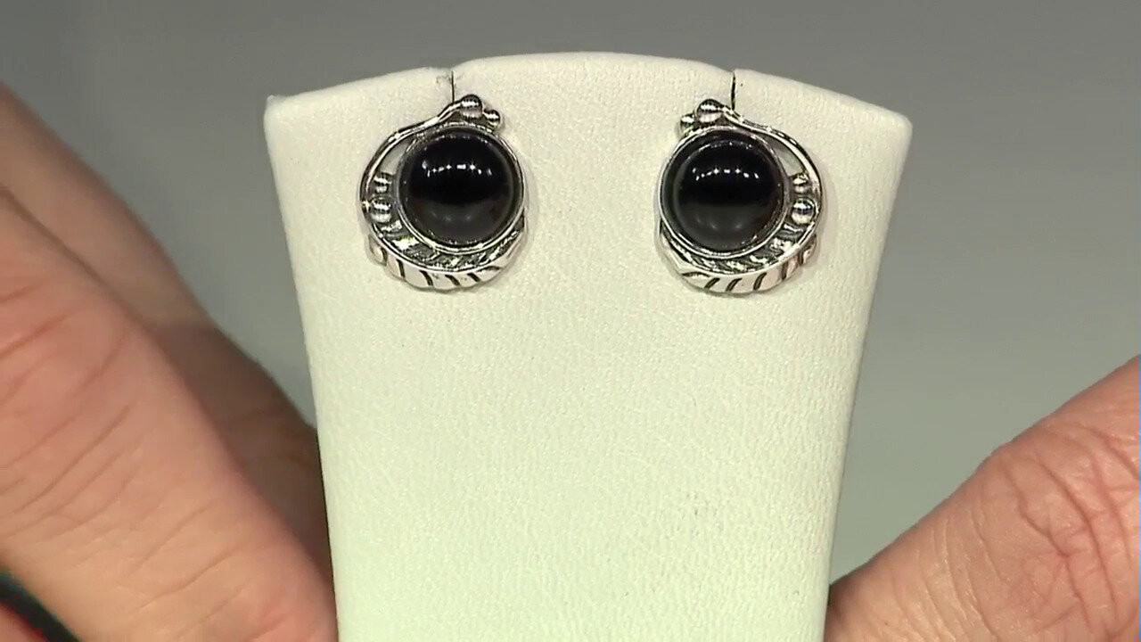 Video Black Onyx Silver Earrings (Desert Chic)