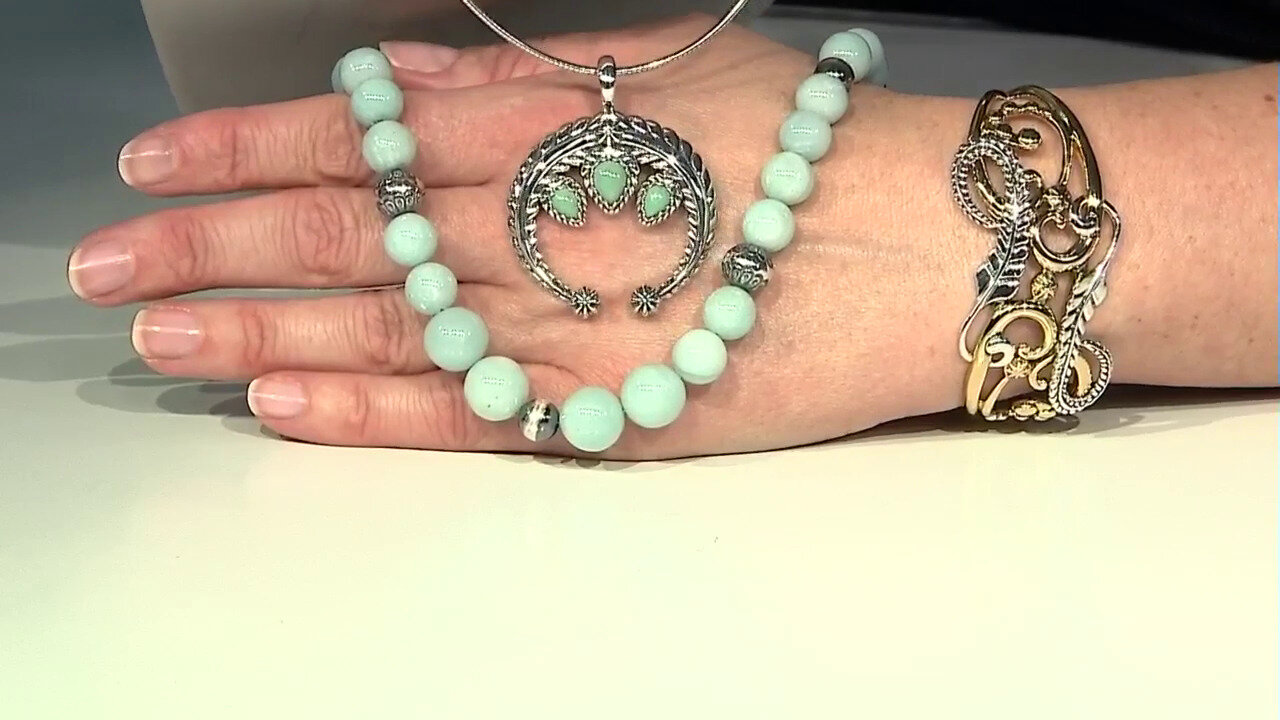 Video Amazonite Silver Necklace (Desert Chic)