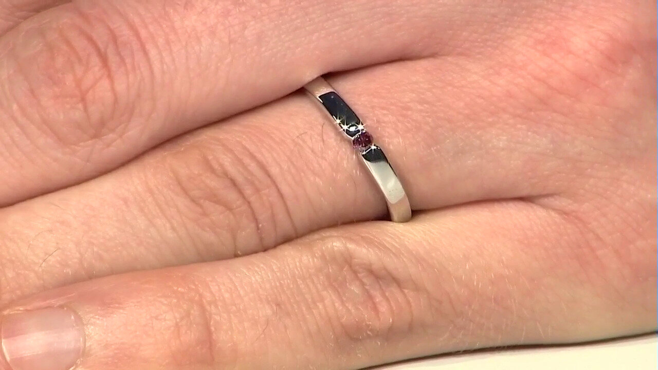 Video I2 Purple Diamond Silver Ring