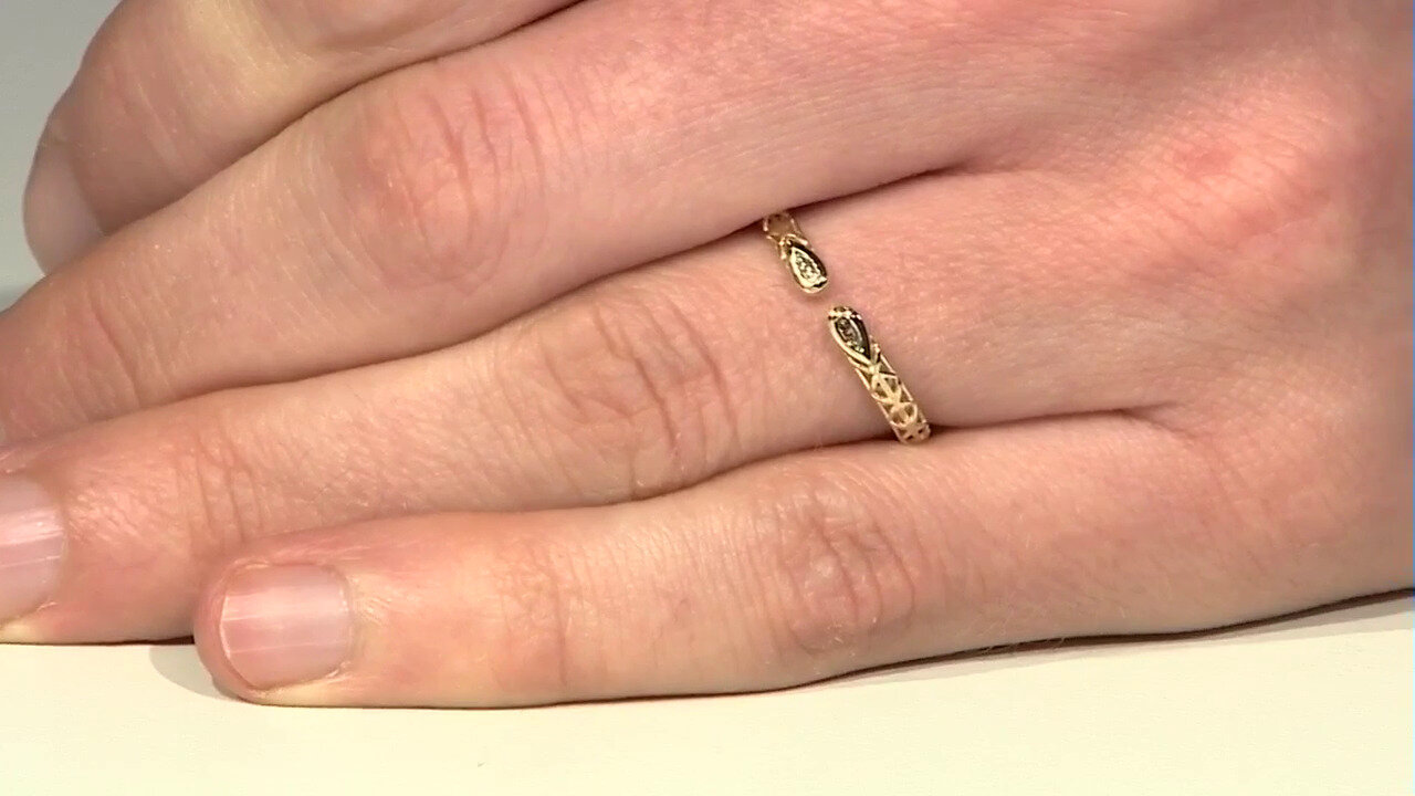 Video 9K I2 Champagne Diamond Gold Ring (Ornaments by de Melo)