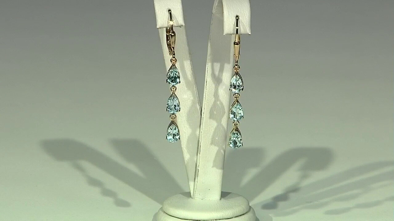 Video Sky Blue Topaz Silver Earrings