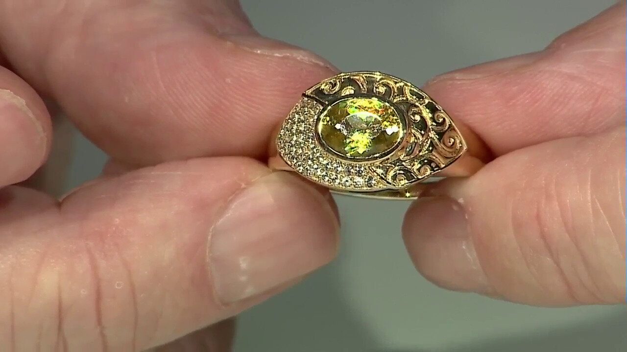 Video 9K Sphene Gold Ring