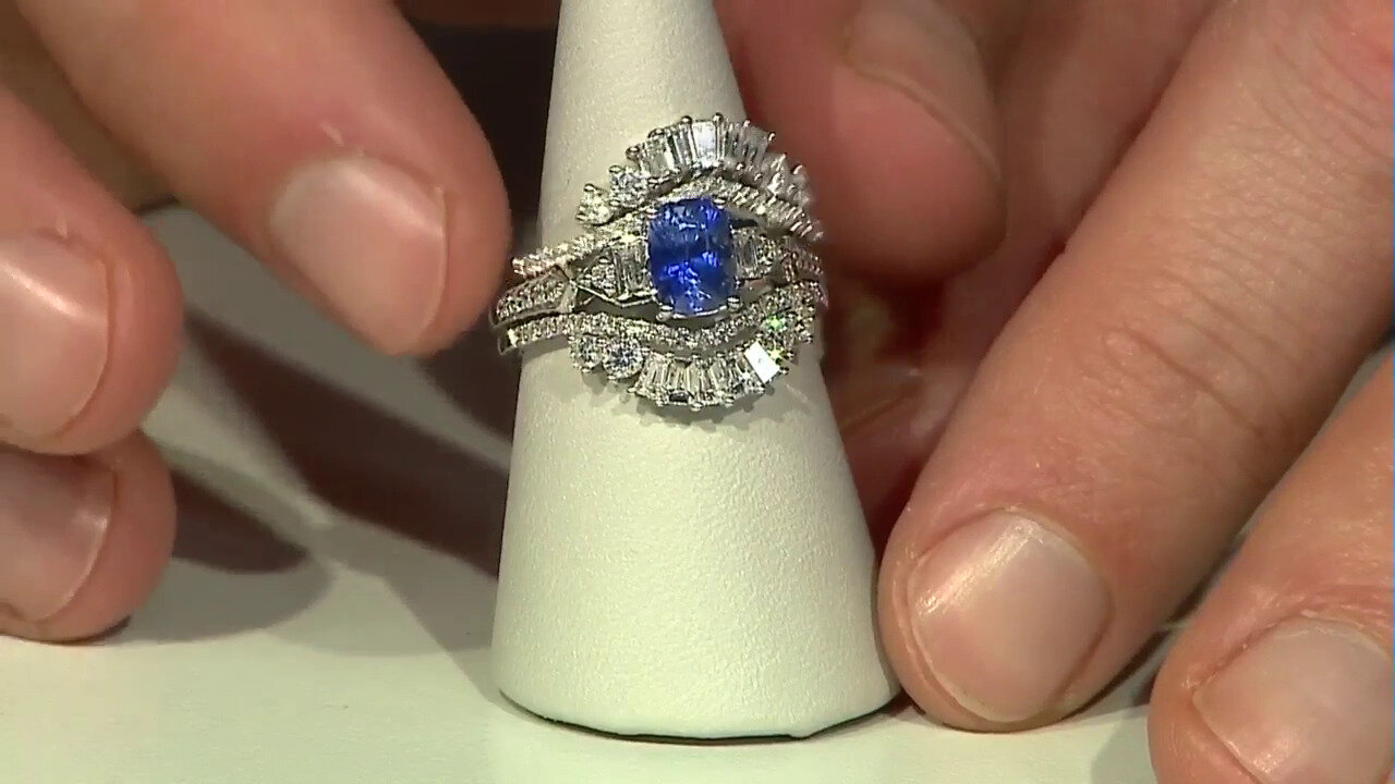 Video 14K Ceylon Blue Sapphire Gold Ring (CIRARI)