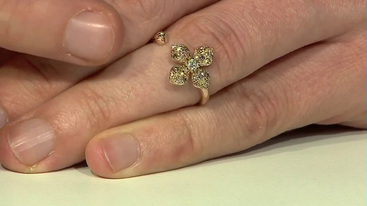 Video 14K SI2 Fancy Diamond Gold Ring (CIRARI)