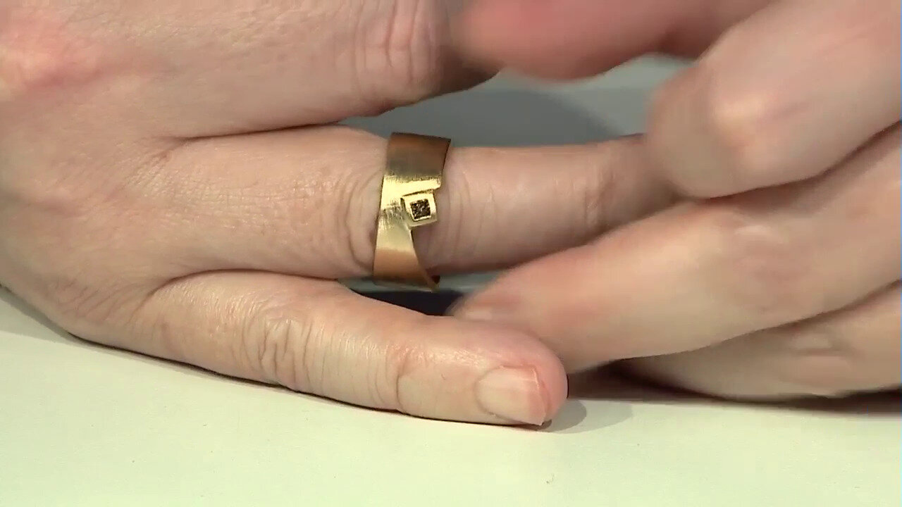 Video I3 Schokoladen-Diamant-Silberring