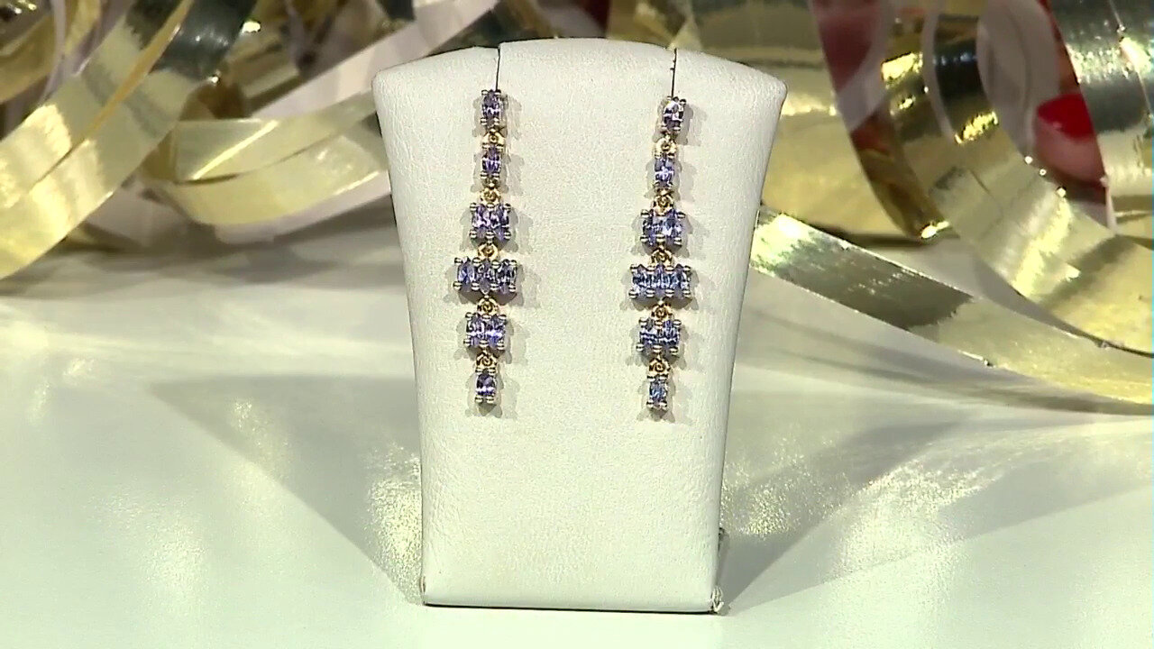 Video Tanzanite Silver Earrings