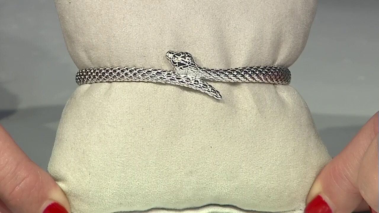 Video White Topaz Silver Bangle