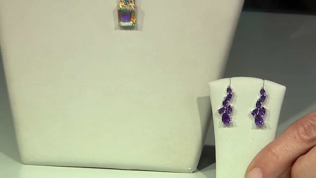 Video Zambian Amethyst Silver Earrings