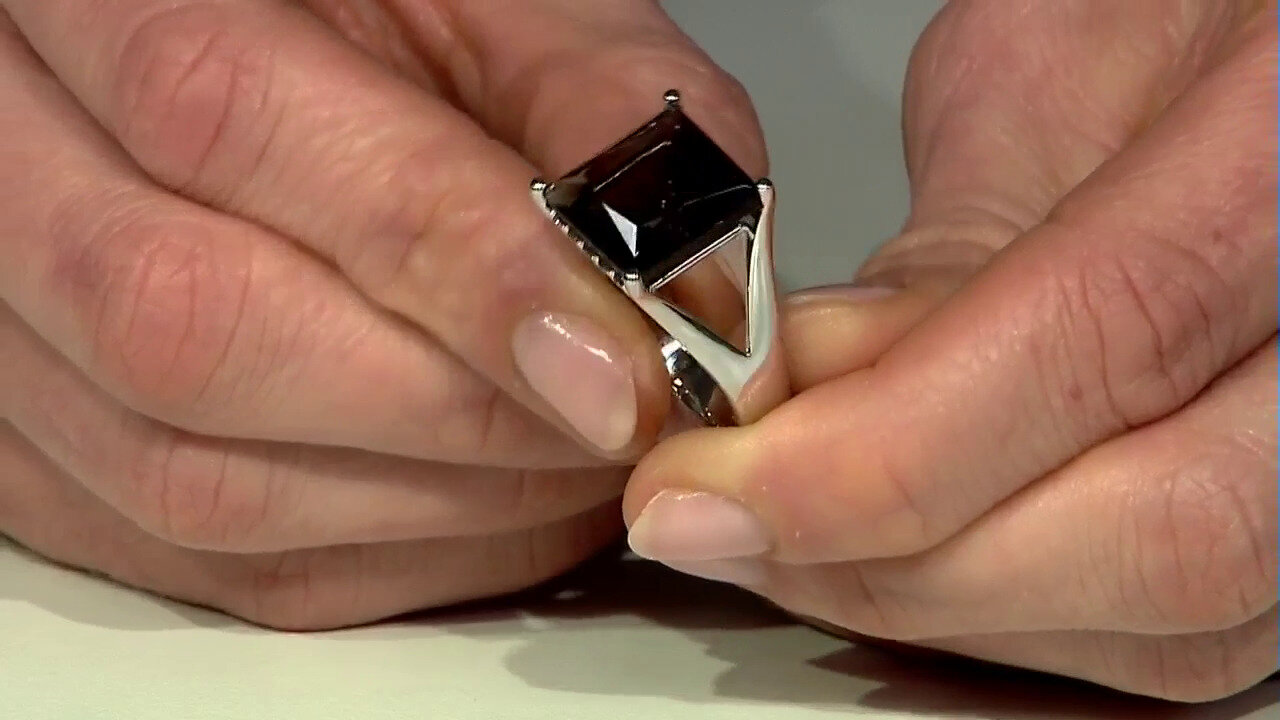 Video Smoky Quartz Silver Ring