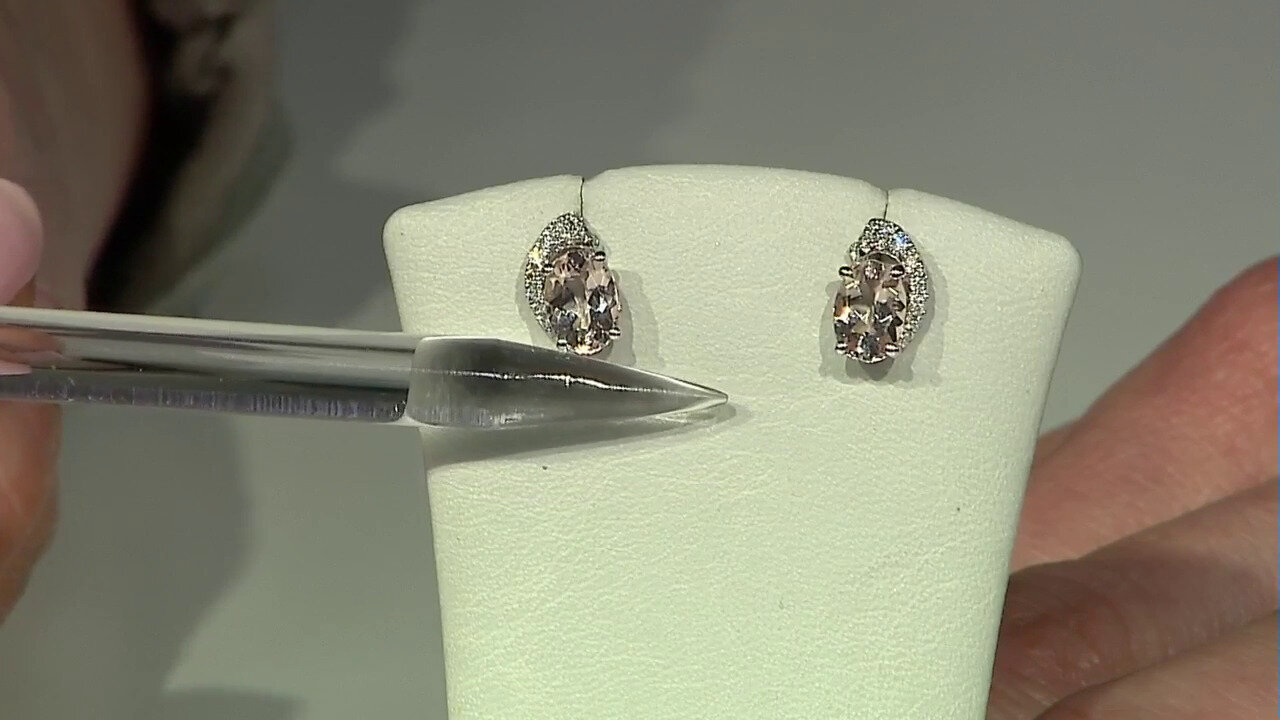 Video 10K Morganite Gold Earrings