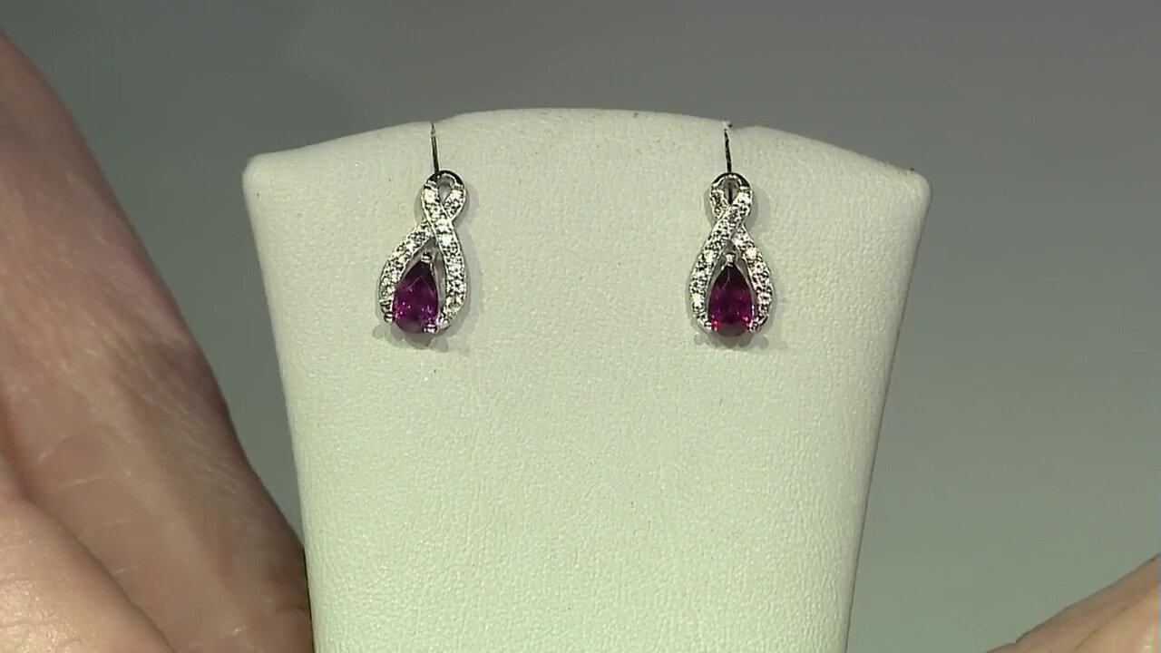 Video Rhodolite Silver Earrings