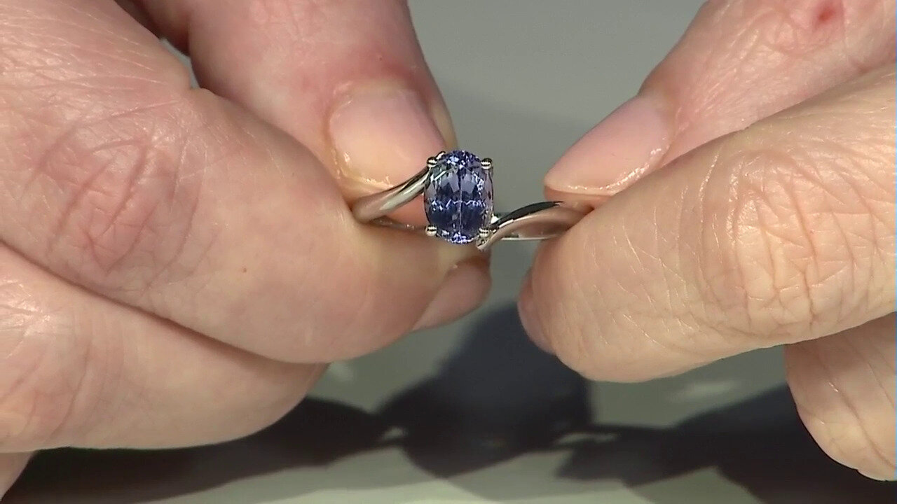 Video Unheated Tanzanite Silver Ring