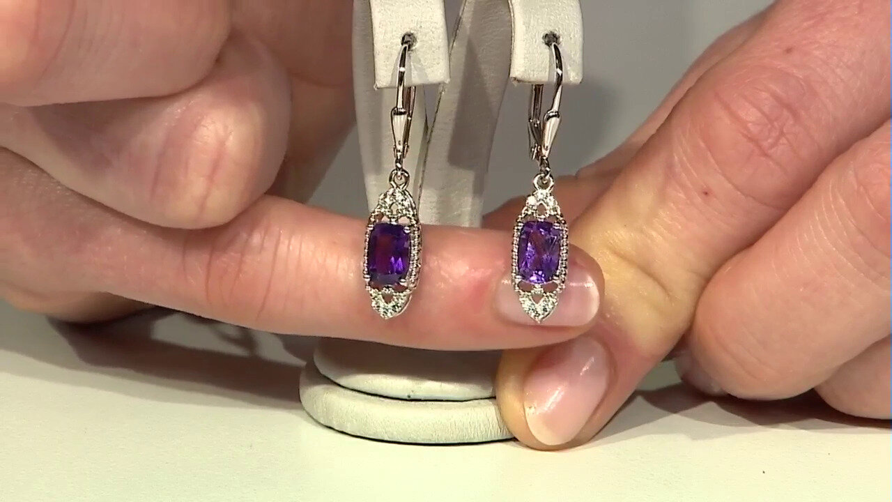 Video Zambian Amethyst Silver Earrings