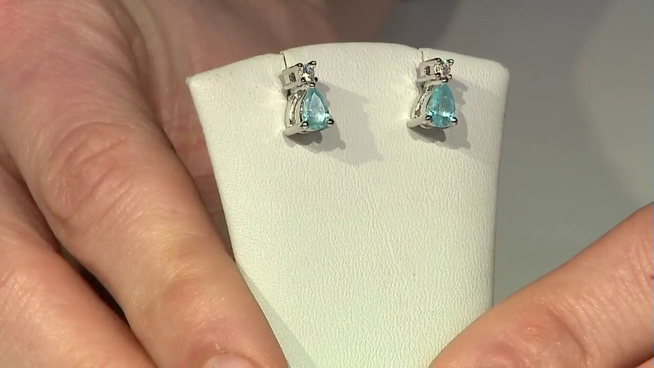 Video Blue Apatite Silver Earrings