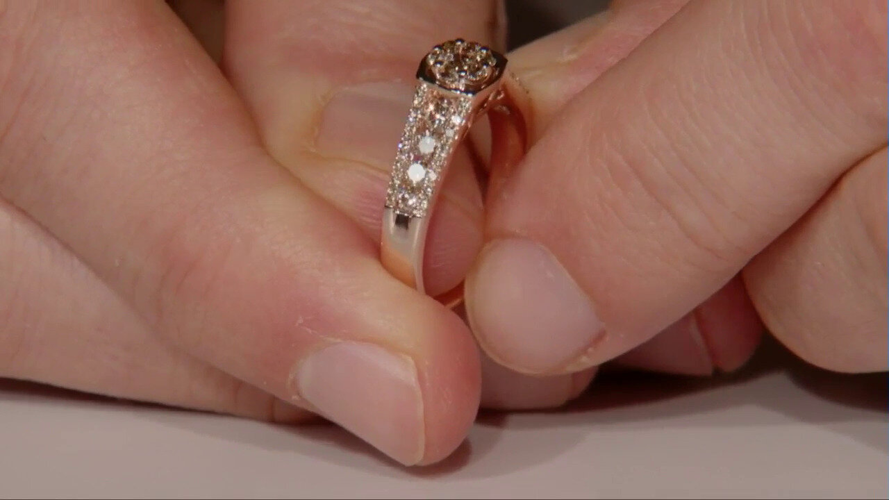 Video 9K SI1 Argyle Rose De France Diamond Gold Ring (Annette)