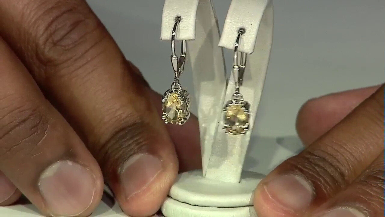 Video Yellow Beryl Silver Earrings