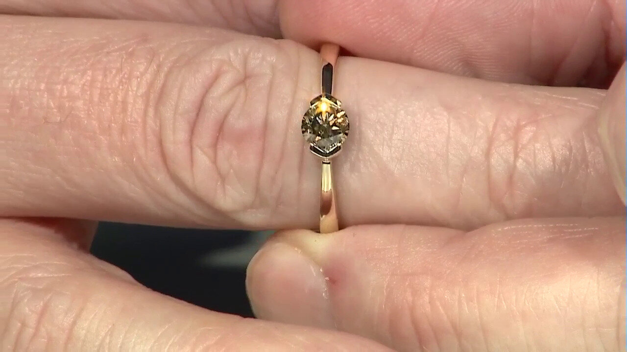 Video 14K I2 Champagne Diamond Gold Ring