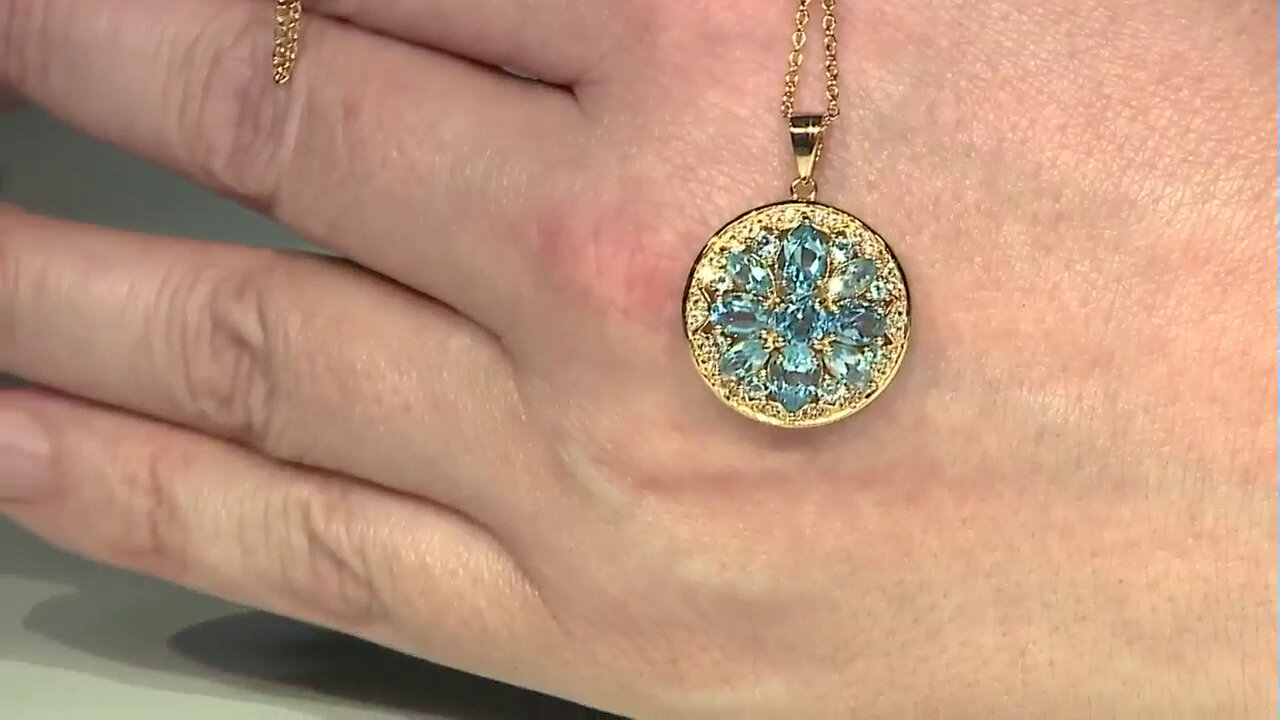 Video Swiss Blue Topaz Silver Necklace