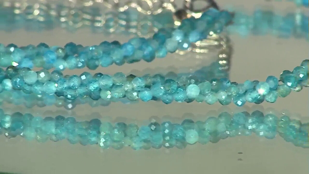 Video Neon Blue Apatite Silver Necklace