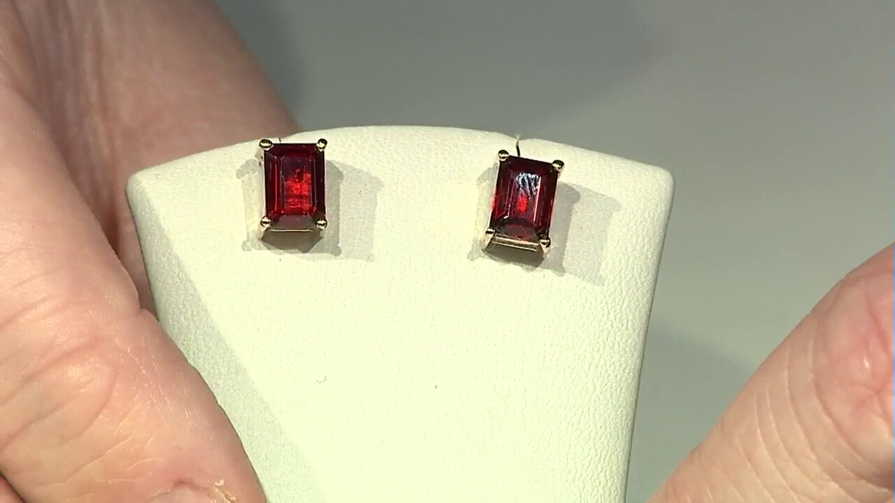 Video Mozambique Garnet Silver Earrings