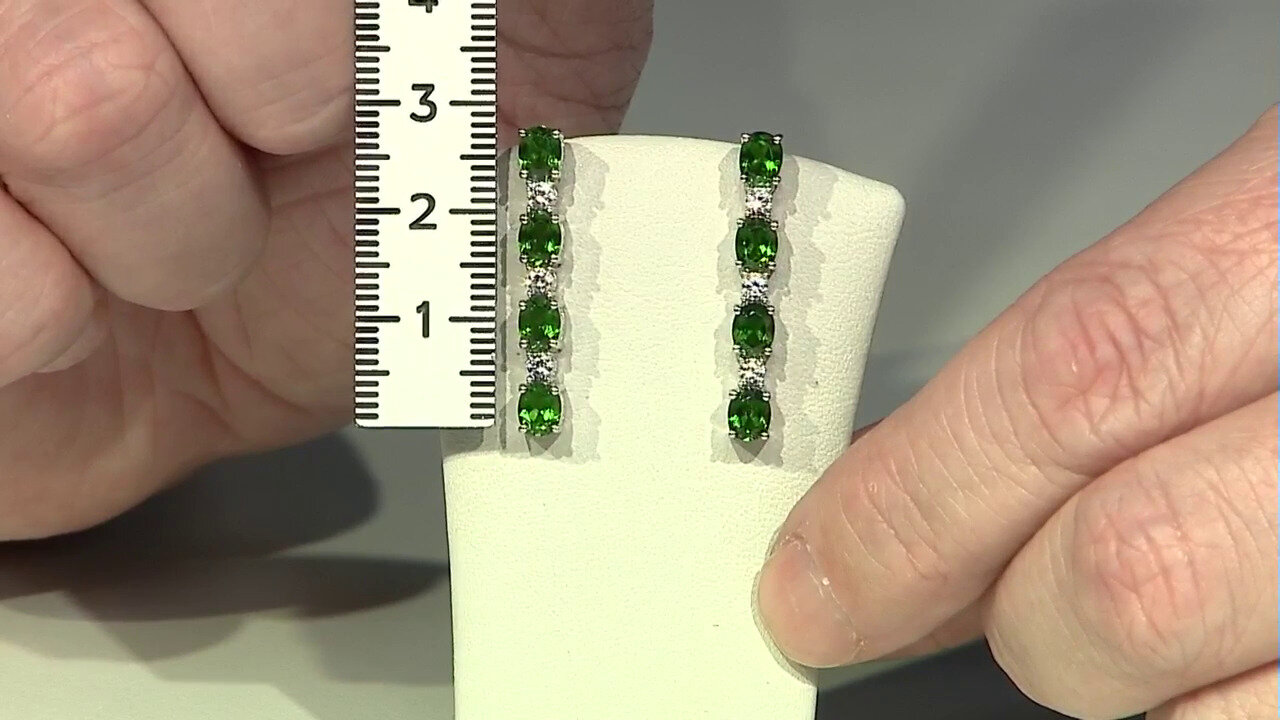 Video Russian Diopside Silver Earrings